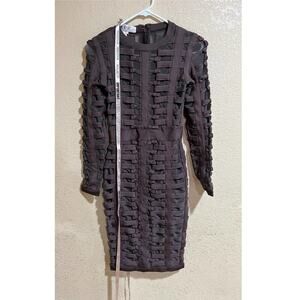 NWT House of CB Lola Charcoal bondage bodycon long sleeve midi dress